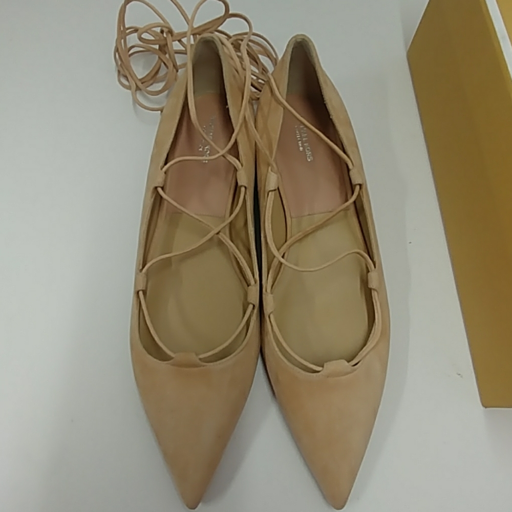 Michael Kors Cipria Beige Suede Lace Up Size 9 M